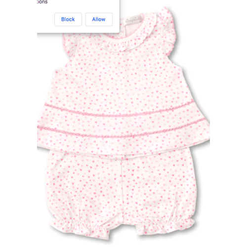 Kissy Sweethearts White Sunsuit