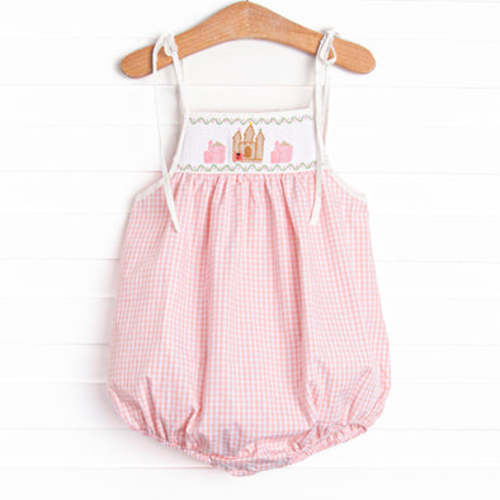 Crustacean Castle Smocked Bubble, Pink – Stitchy Fish