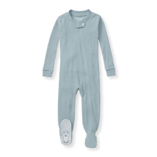 Honeysoft™ Waffle Thermal Pajamas - Muted Blue - 0-3 Months