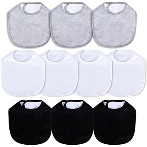 Hakochia Waterproof Baby Bibs Organic Cotton Super Soft and Absorbent With Adjustable Snap for Baby Boys and Girls