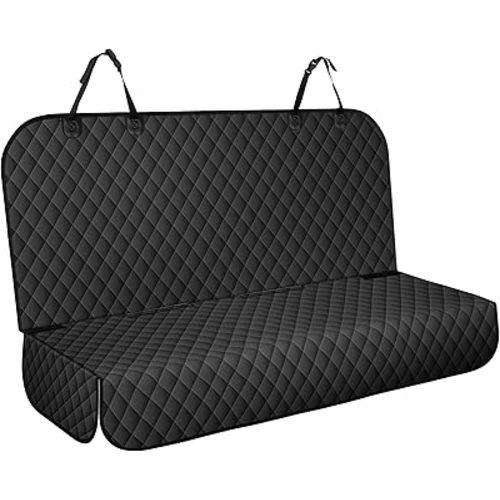 Backseat Cover for Dogs, Waterproof and Non-Slip Pet Bench Seat Covers, Car Seat Protector for Back Seat, Universal Size Rear Car Seat Cover Fits Cars, Trucks and SUVs, L-Black