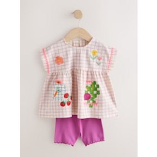 Buy Purple Fruit Embroidery Peplum Top and Cycle Shorts Set (3mths-7yrs) from Next USA
