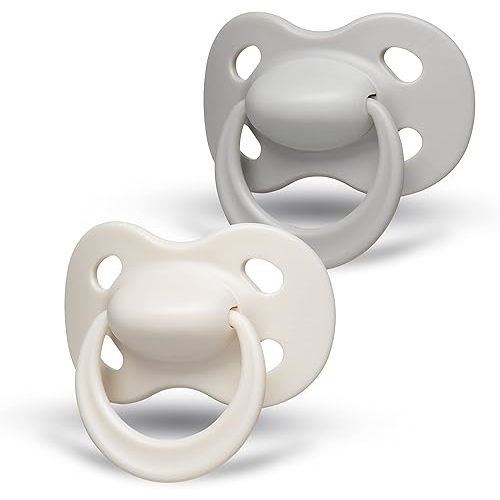 MEDELA Baby Soother, Classic, Original, BPA Free, Lightweight, Orthodontic, 2 Pack, Pastel Grey, 0-6 Months