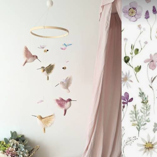 Baby mobile, Bird mobile for baby, Crib mobile, Baby shower gift, Tropical baby mobile, Hummingbird mobile, Mobile, Hummingbird nursery