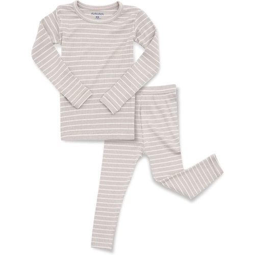 4T AVAUMA Stripe Pattern Baby Boys Girls Pajama Set Kids Toddler Snug fit Ribbed Sleepwear pjs for Daily Life Style