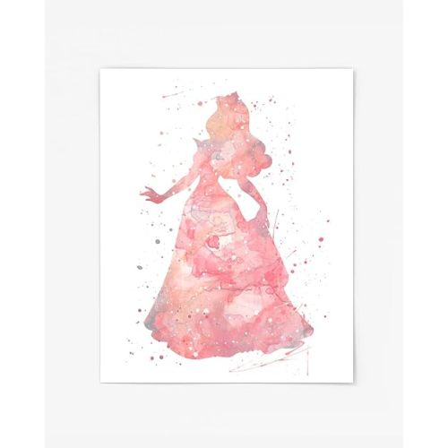 Princess Aurora Prints, Sleeping Beauty Watercolor, Nursery Wall Poster, Holiday Gift, Kids and Children Artworks, Digital Illustration Art