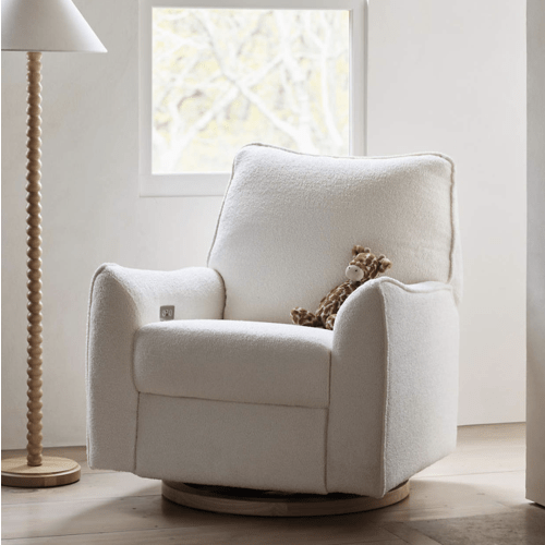 Babyletto x Nursery Works Sunday Shearling Swivel Glider Power Recliner