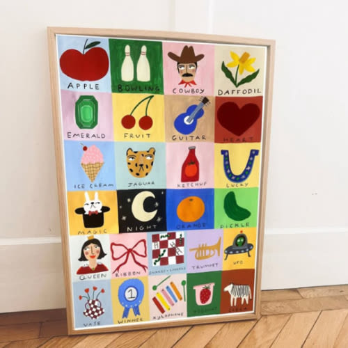 'Alphabet' Hand Painted Art Print
