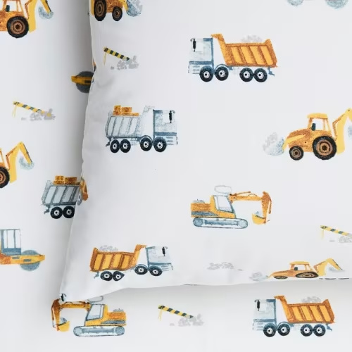 Adairs Kids - Under Construction White Sheet Set | Adairs