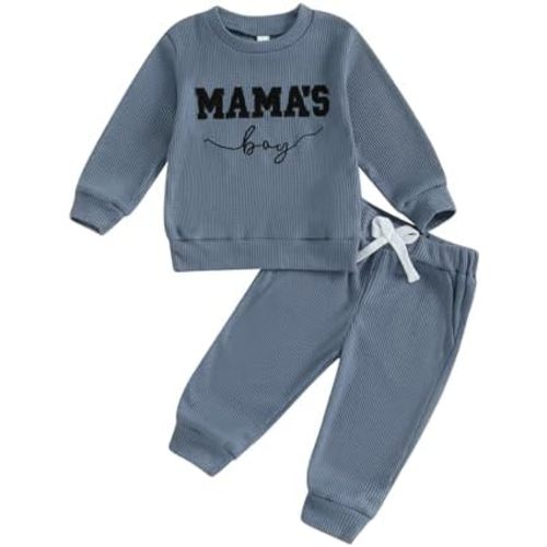 Toddler Baby Boy Fall Winter Clotrhes Embroidery Sweatshirt Pullover Tops Joggers Pants Sets 2pcs Newborn Outfits