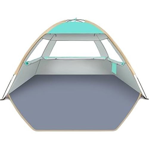 Gorich Beach Tent, Beach Shade Tent for 3/4-5/6-7/8-10 Person with UPF 50+ UV Protection, Portable Beach Tent Sun Shelter Canopy, Lightweight & Easy Setup Cabana Beach Tent