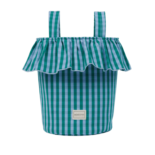 Stroller Basket - Green + Sky Blue · Minicoton