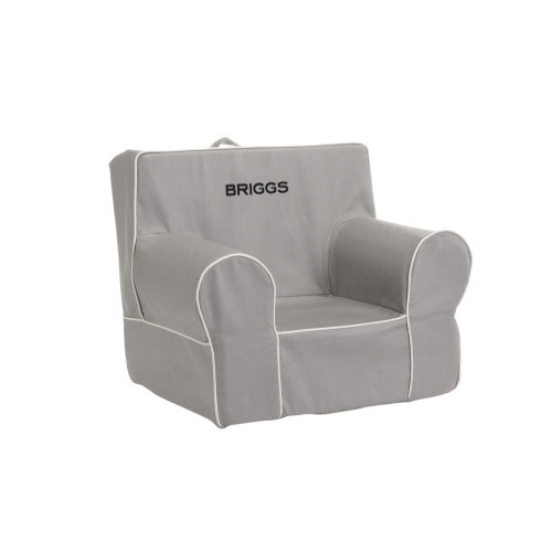 My First Anywhere Chair®, Gray with White Piping Slipcover Only
