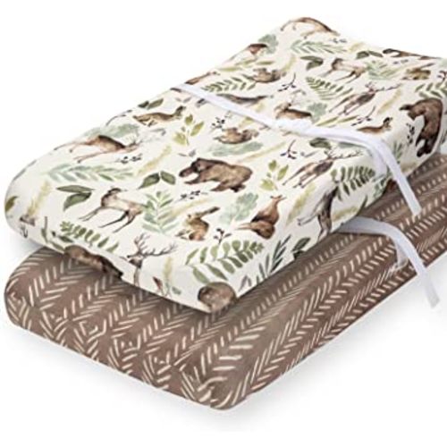 Amazon.com : Pobibaby - 2 Pack Premium Changing Pad Cover - Ultra-Soft Cotton Blend, Stylish Woodland Pattern, Safe and Snug for Baby (Wildlife) : Baby