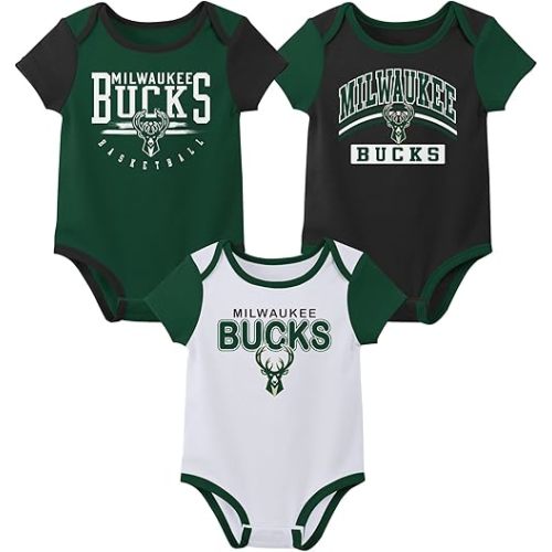 Outerstuff NBA Teams Newborn Baby and Infant Short Sleeve Bodysuit Variety 3-Pack (0-18m)