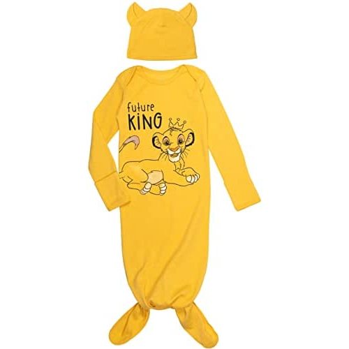 Disney Pixar Monsters Inc. Lion King Winnie The Pooh Simba Mike Baby Long Sleeve Cosplay Swaddle Sleeper Gown and Hat Infant