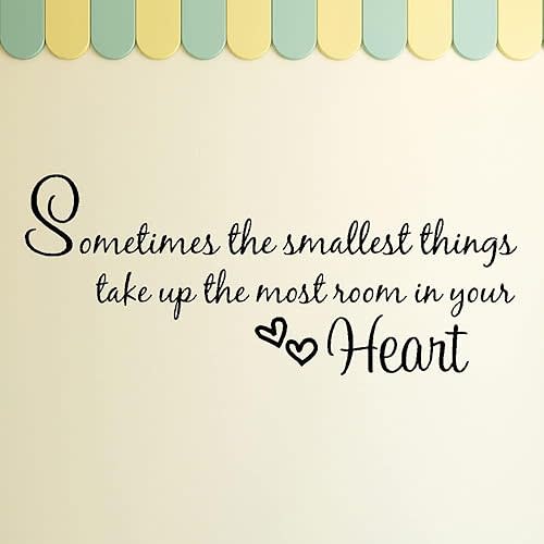 BooDecal Nursery Wall Decor Quotes Decals Winnie The Pooh Wall Art Sayings Sometimes The Smallest Things Take up The Most Room in Your Heart Art Vinyl Lettering Kids Room Decorations