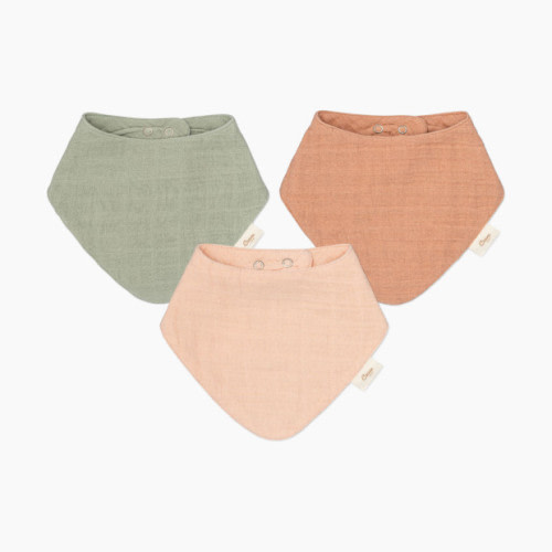 Crane Baby Cotton 4 Layer Muslin Bib Set (3 Pack) - Rose