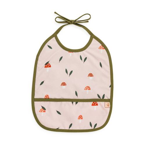 Baby Bib with Mushrooms, water repellent baby bib