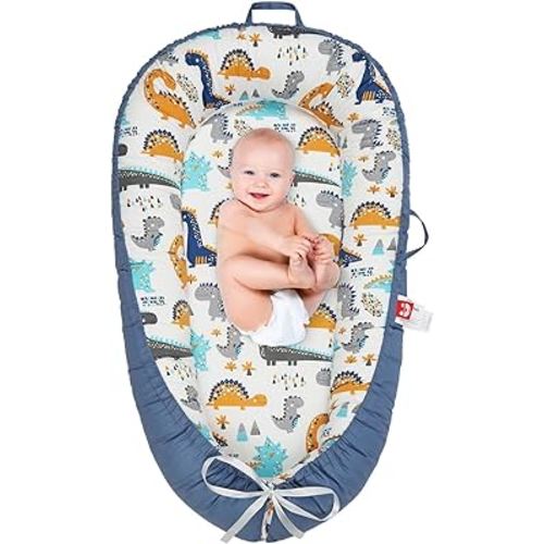 Baby Lounger for Newborn- Baby Nest Cover Co Sleeping for Baby 0-24 Months, Breathable Portable Infant Nest - Adjustable Cotton Soft Baby Floor Seat for Travel, Newborn Essentials Gifts