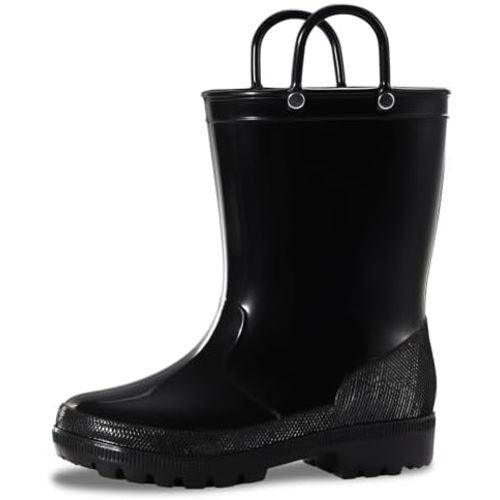 Toddler Rain Boots,Waterproof Kids Rain Boots with Easy-on Handles for Boys and Girls