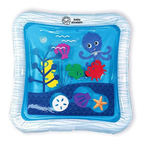 Baby Einstein Octopus Water Play Mat - Safety Fill Line, Tummy Time Activity & Sensory Toy for Babies Newborn and up, Blue