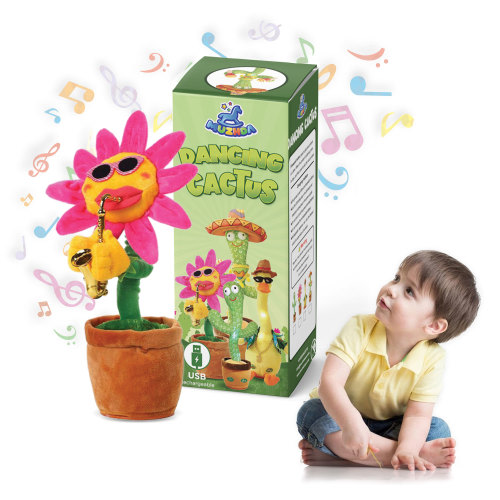 Dancing Sunflower Toy with Music, Interactive Electric Sunflower for Kids, Fun Singing and Dancing Sunflower with Sound Activation