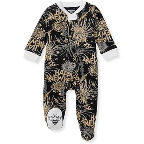Burt's Bees Baby Boys' Sleep and Play Pjs, 100% Organic Cotton One-piece Zip Front Romper Jumpsuit Pajamas