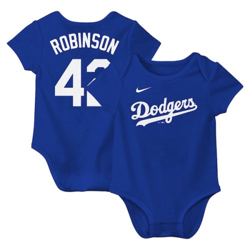 Newborn & Infant Los Angeles Dodgers Jackie Robinson Nike Royal Fuse Name & Number Bodysuit