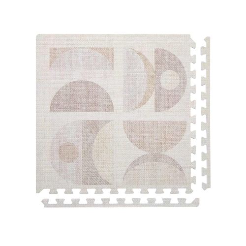 Baby Play Mat – 4x6 Sandstone Luna – Set of 6 Tiles – Cushioned EVA Foam Play Mat for Floor, Soft Interlocking Baby Crawling Mats for Hard Floors