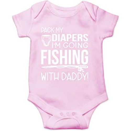 Inktastic Pack My Diapers I Am Going Fishing with Papa Girls Baby Dress 