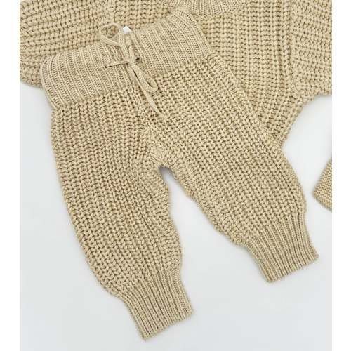 Beige 0-3 Months- Chunky Braided PANTS – Olive and Cradle