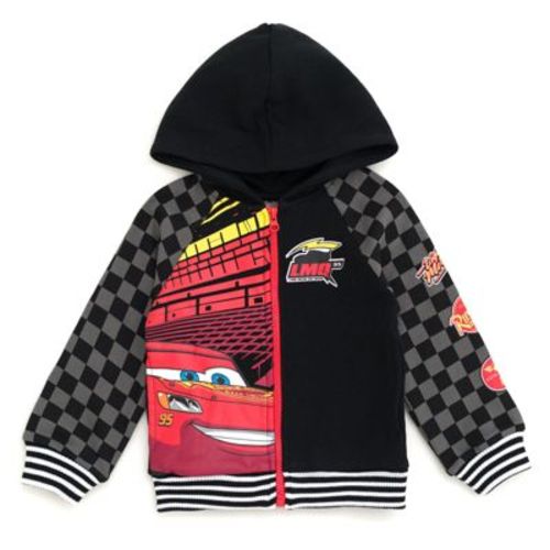 Disney Cars Lightning McQueen Toddler Boys Fleece Zip Up Hoodie Black 5T
