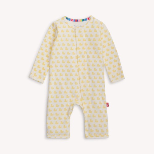 Magnetic Me | Organic Cotton Coverall (12-18 M, many ducks yellow)