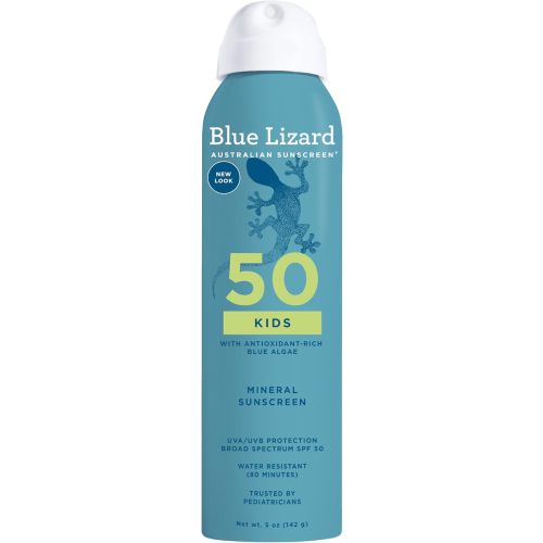 Blue Lizard Kids Mineral Sunscreen Spray SPF 50+, Brand, Broad-Spectrum UVA/UVB Protection, Water-Resistant, Zinc Oxide Formula, 5 fl oz