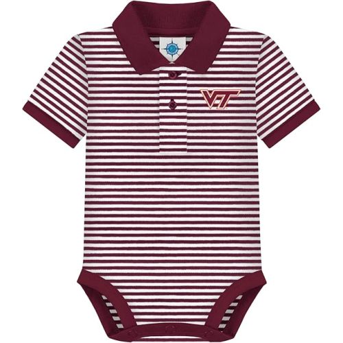 Creative Knitwear College Baby Striped Polo Bodysuit - Team Logo, Multiple Colors, for Boys & Girls (0-12 Months)