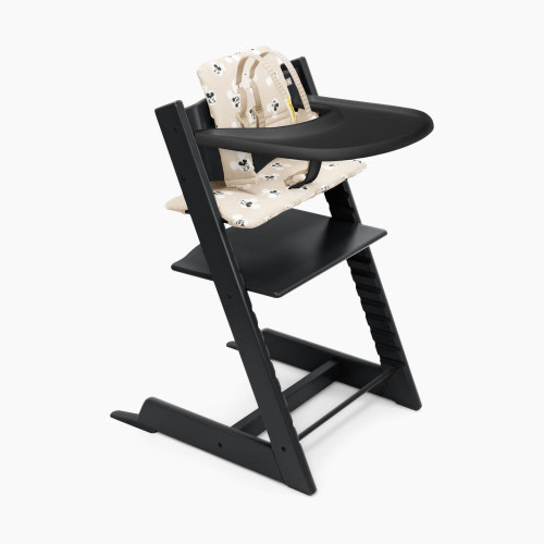 Stokke Tripp Trapp High Chair Complete - Black, Signature Mickey Cushion