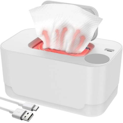 Tianherq Portable & Silent USB Baby Wipe Warmer and Baby Wet Wipes Dispenser,White