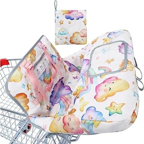 Shopping Cart Cover for Baby, Cotton Cart Cover for Babies, Soft High Chair Cover Grocery Cart Cover for Baby Boy and Baby Girl, Portable Toddler Infant Highchair Cover for Restaurants