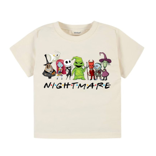 Nightmare Before Christmas Friends show graphic T shirt Halloween shirt cute spooky Halloween toddler shirt scary cute themed shirt Halloween onesie Halloween baby shirt Jack and Sally (18 months)