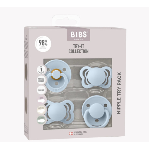 BIBS - color Baby Blue -Try-It Collection: Ideal Pacifier Set