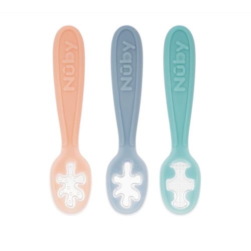 Baby's First Spoons | Aqua, Peach, & Light Blue