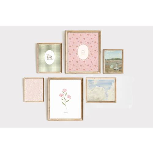 Gallery Wall Art Prints | Vintage | Cottagecore | Baby Girl Nursery | Set of 6 | Digital Download