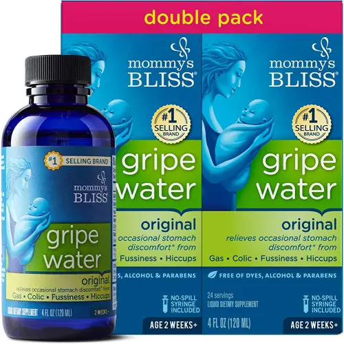 Mommy's Bliss Original Gripe Water, Infant Gas and Colic Relief, Gentle & Safe, 2 Weeks+, 4 Fl Oz (Pack of 2)