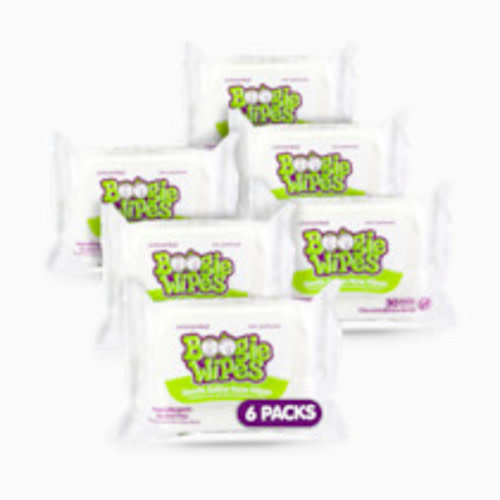 Boogie Boogie Wipes Saline Nose Wipes (6 Pack) - White, Unscented, 30