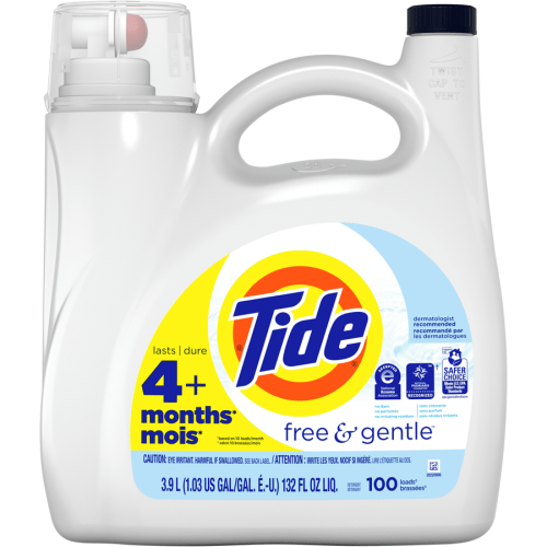 Free & Gentle Liquid Laundry Detergent, 100 loads