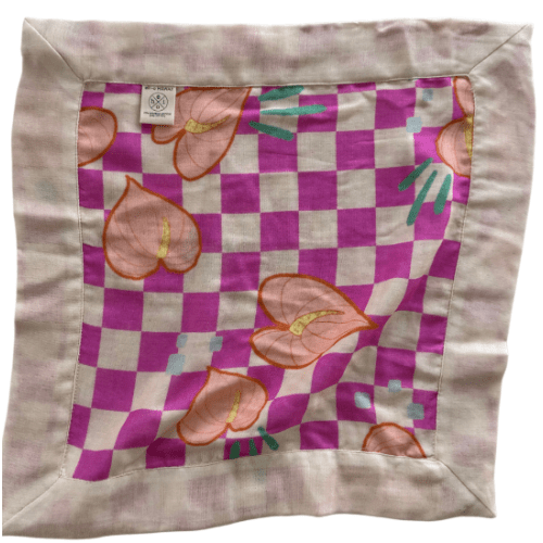 Pink Check Security Blanket by Elli-O Hawaii | cribhawaii.com