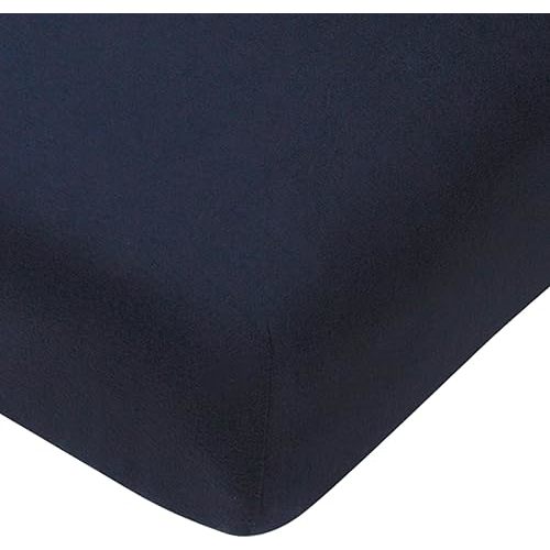 HonestBaby Classics Fitted Crib Sheets Set Standard Mattress, 100% Organic Cotton Baby Boys, Girls, Neutral, 1 Pack - Dark Navy, One Size