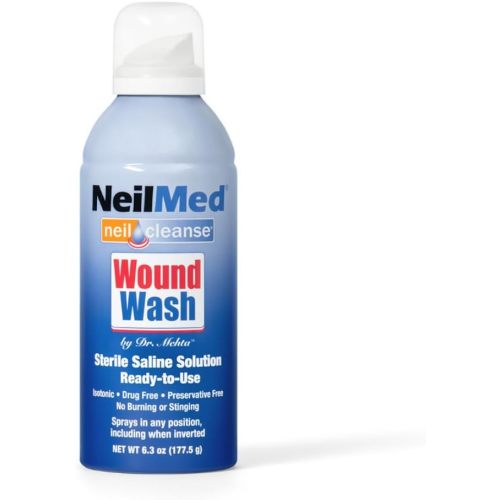 NeilMed Cleanse Sterile Saline Wound Wash, 6.3 Ounce