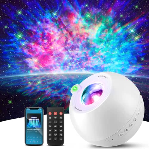 Star Projector, 15 Sounds & 15 Colors & Bluetooth Speaker, Galaxy Light Projector for Bedroom, Star Lights for Ceiling Projector, Kids Night Light